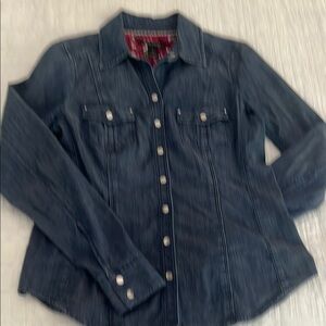 White House Black Market Blue Button-Down Shirt